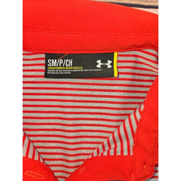 Under Armour Womens Red Striped Polo Small - Picture 5 of 7